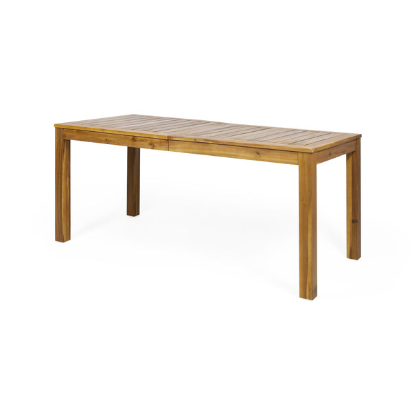 gdf studio Joviah Outdoor Rustic Acacia Wood Dining Table
