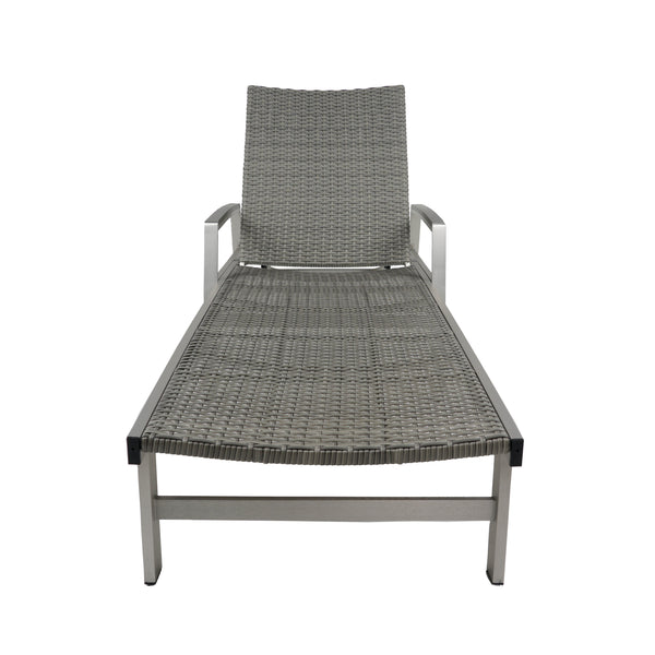 Gdf Studio Joy Outdoor Wicker And Aluminum Chaise Lounge Gray Finish