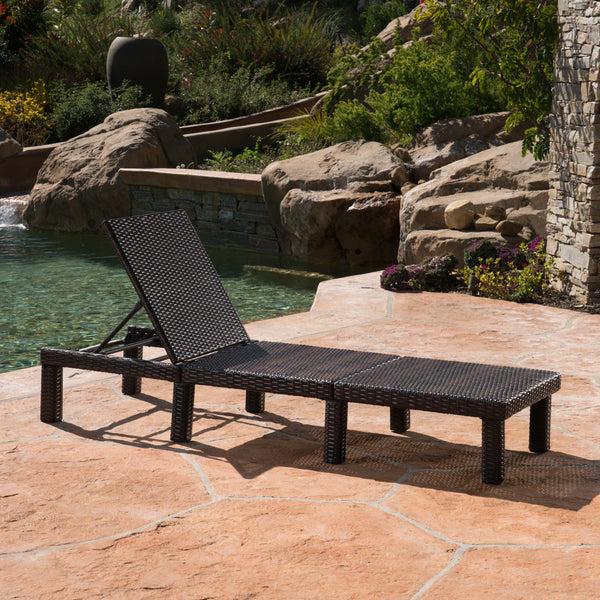 Gdf Studio Joyce Outdoor Multi-brown Wicker Chaise Lounge Without Cushion