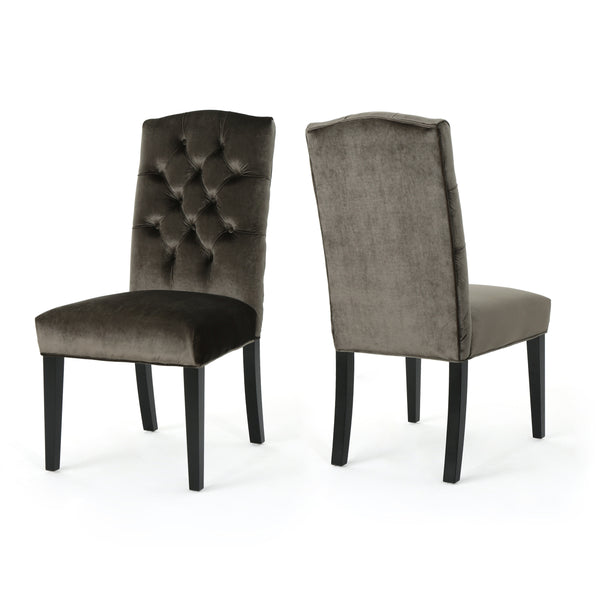 Gdf Studio Joyce Traditional Crown Top New Velvet Dining Chairs (Set Of 2)