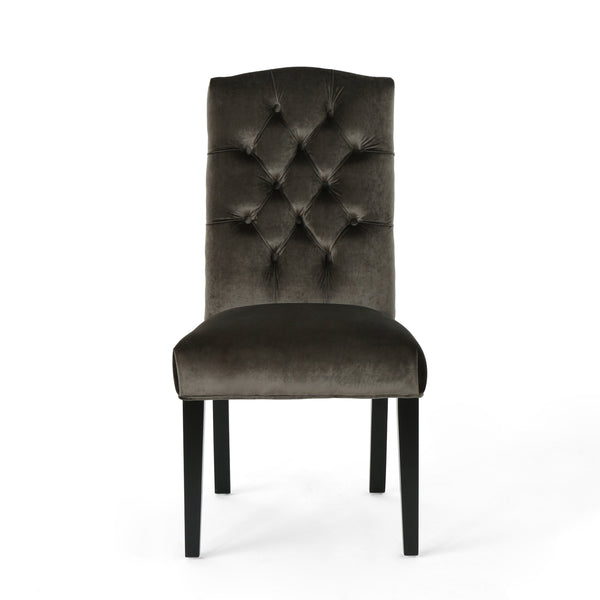 Gdf Studio Joyce Traditional Crown Top New Velvet Dining Chairs (Set Of 2)