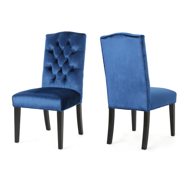 gdf studio Joyce Traditional Crown Top New Velvet Dining Chairs (Set of 2)