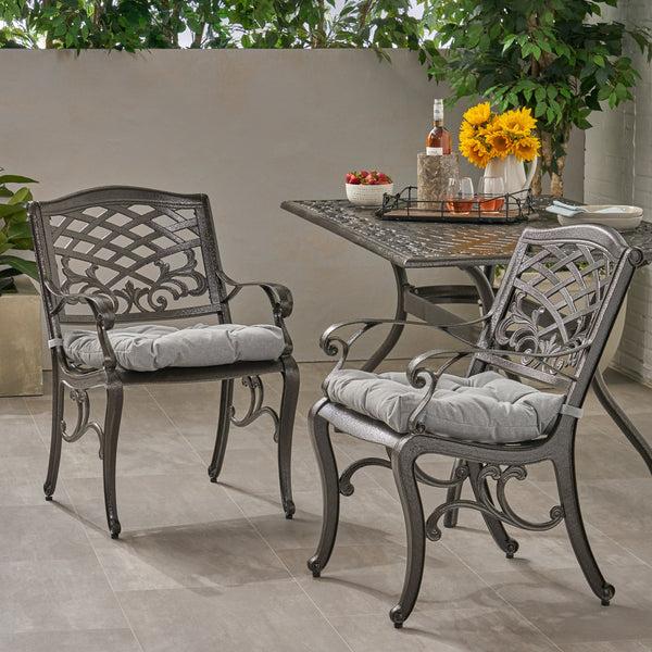Gdf Studio Juel Outdoor Dining Chair With Cushion (Set Of 2)