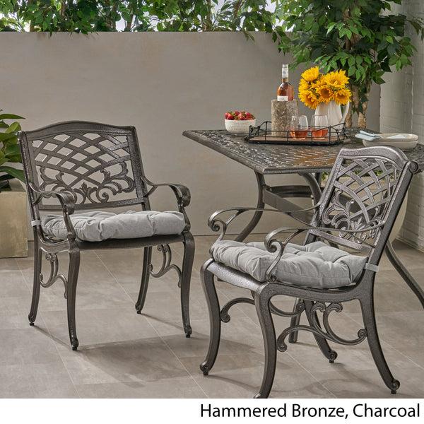 Gdf Studio Juel Outdoor Dining Chair With Cushion (Set Of 2)