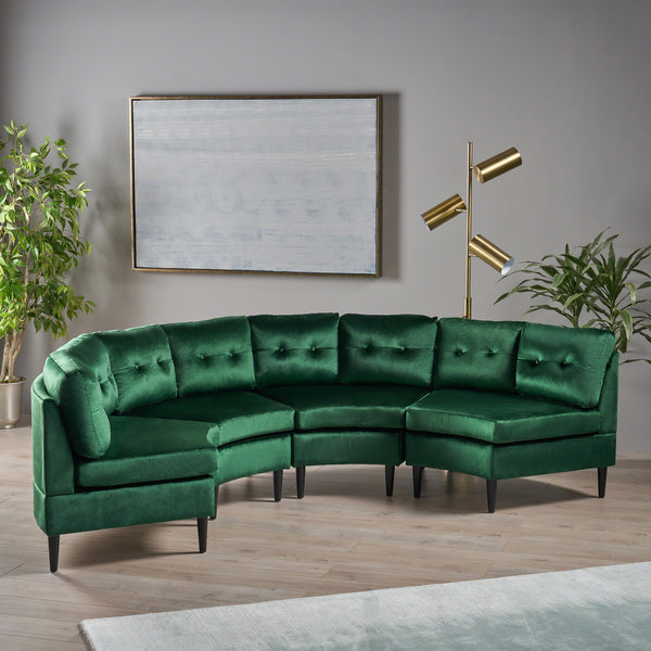 Gdf Studio Julian Nora Glam Velvet Modular 4 Seater Sectional
