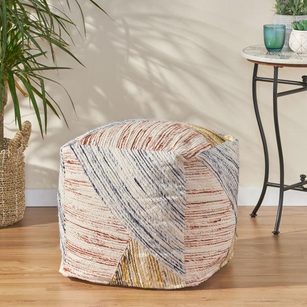 Gdf Studio Julliana Traditional Hand Woven Boho Fabric Cube Pouf