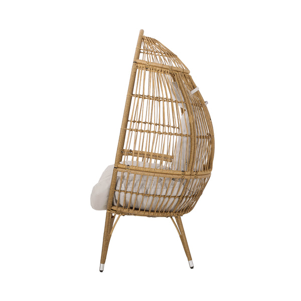 Gdf Studio Kabella Outdoor Wicker Freestanding Teardrop / Egg Chair