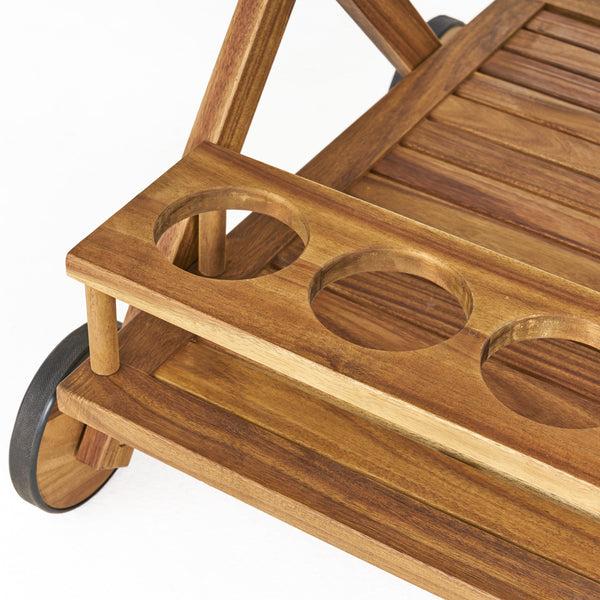 Gdf Studio Kadence Natural Wood Stained Kitchen Serving Cart