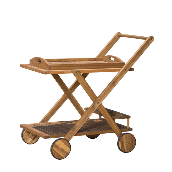 gdf studio Kadence Natural Wood Stained Kitchen Serving Cart