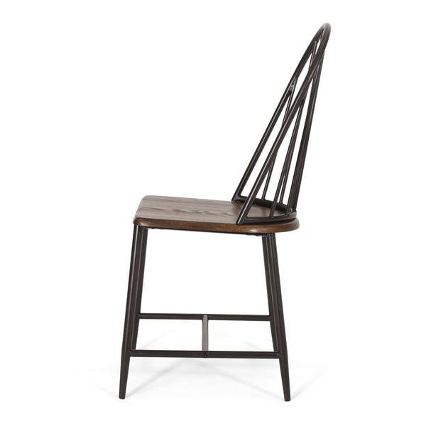 Gdf Studio Kaia Faux Wood 5 Piece Dining Set Dark Brown Black