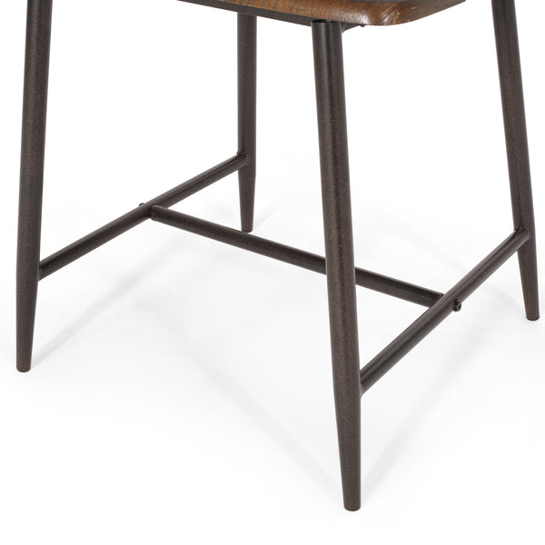 Gdf Studio Kaia Faux Wood 7 Piece Dining Set Dark Brown Black