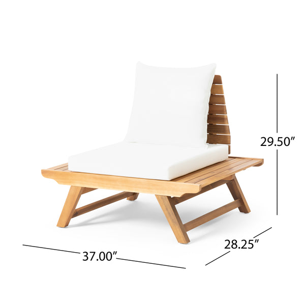 Gdf Studio Kaiya Outdoor 2 Seater Acacia Wood Club Chairs And Side Table Set
