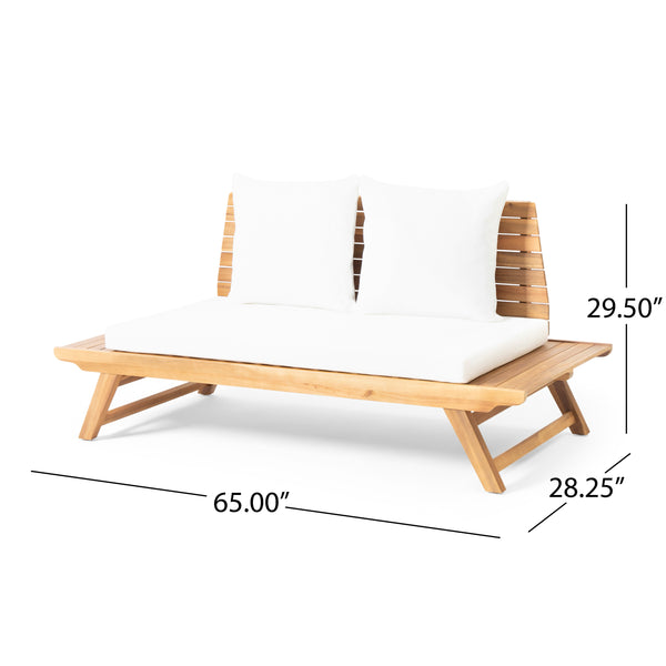 Gdf Studio Kaiya Outdoor Acacia Wood 4 Seater Chat Set