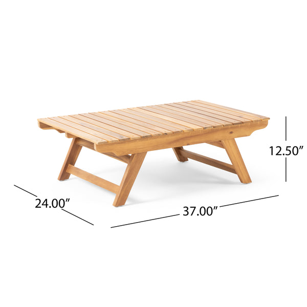 Gdf Studio Kaiya Outdoor Acacia Wood 6 Seater Chat Set