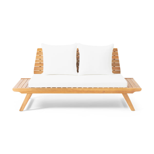 gdf studio Kaiya Outdoor Wooden Loveseat with Cushions