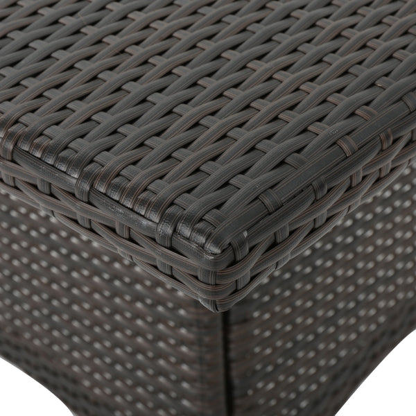 Gdf Studio Kanasca Outdoor Multi Brown Polyethylene Square Dining Table