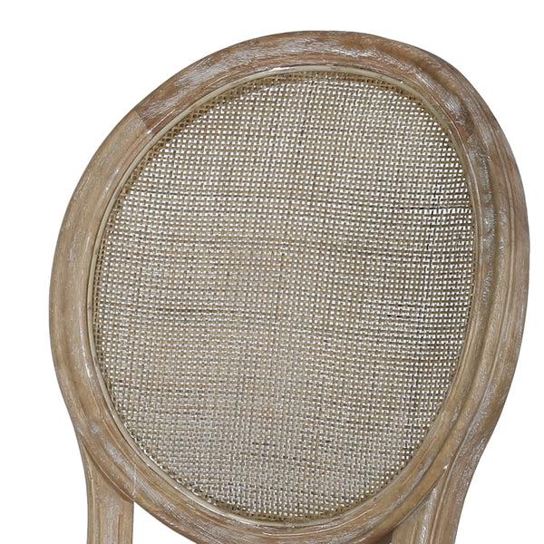 Gdf Studio Karlene Farmhouse Fabric Upholstered Wood And Rattan 7 Piece Dining Set Natural Rustic Metal And Beige