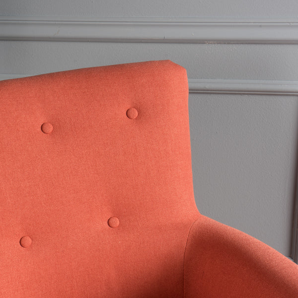 Gdf Studio Karr Mid-Century Modern Button-Tufted High-Back Upholstered Accent Chair