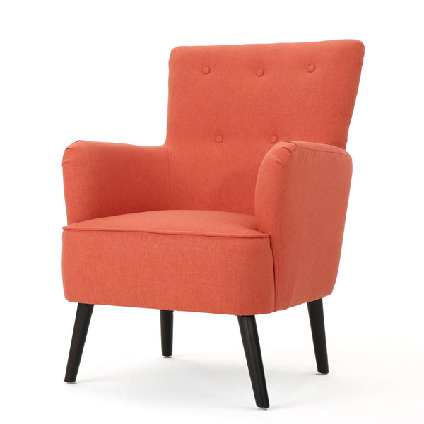 gdf studio Karr Mid-Century Modern Button-Tufted High-Back Upholstered Accent Chair