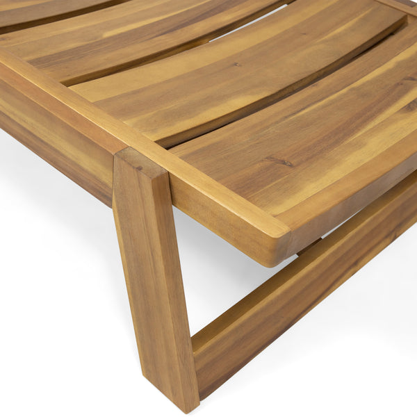 Gdf Studio Karyme Outdoor Acacia Wood 3 Piece Chaise Lounge Set