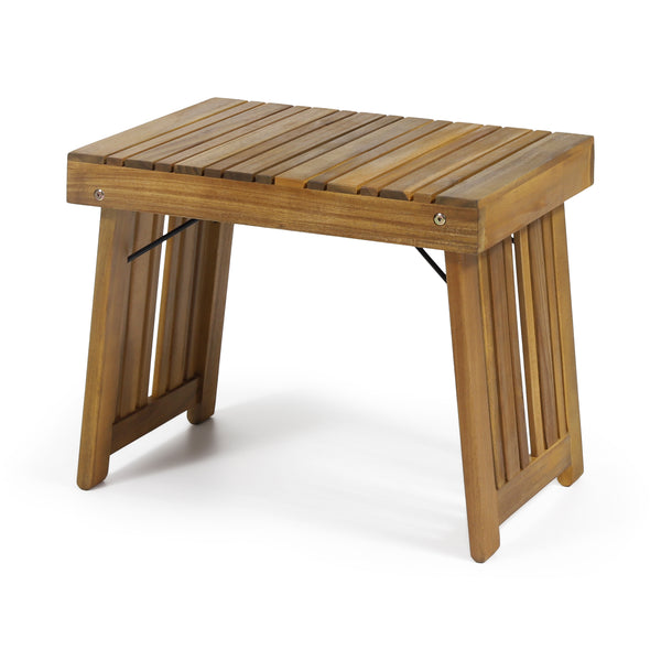Gdf Studio Karyme Outdoor Acacia Wood Folding Side Table