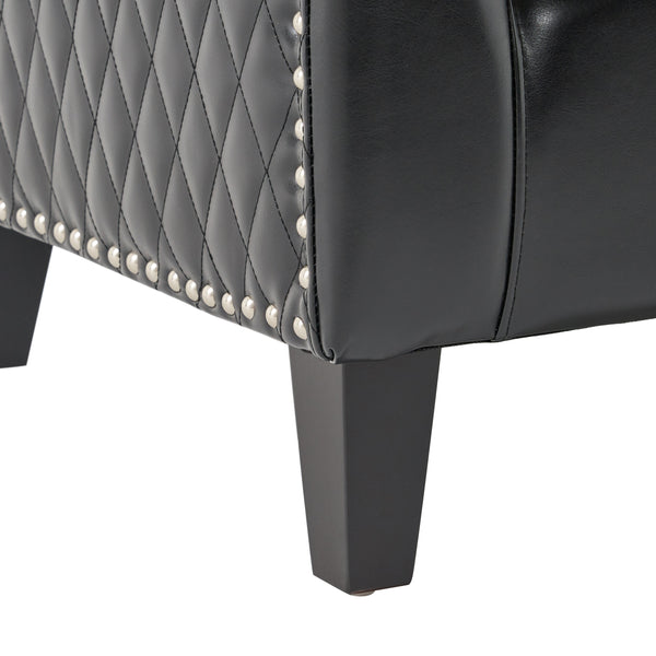 Gdf Studio Kasey Harlequin Pattern Leather Club Chair