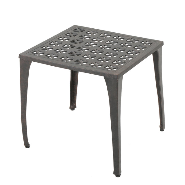 gdf studio Kata Outdoor 18-inch Bronze Finished Cast Aluminum Side Table