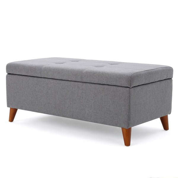 gdf studio Katherine Mid-Century Modern Button Tufted Fabric Storage Ottoman Bench