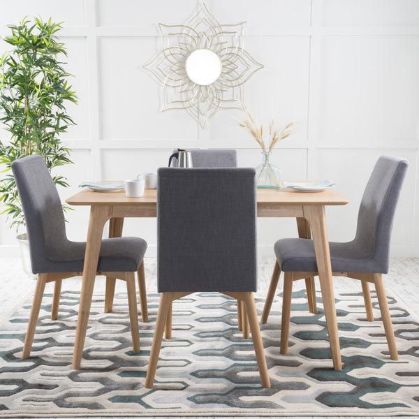 Gdf Studio Katherine Mid Century Modern Fabric Upholstered 5 Piece Dining Set