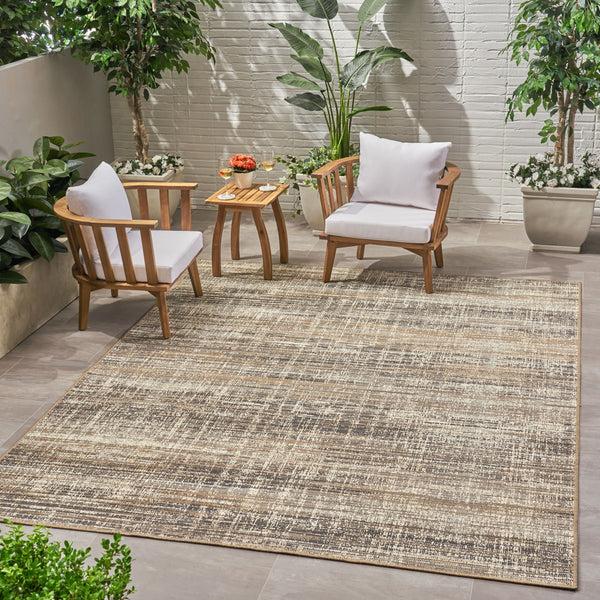 Gdf Studio Katherine Outdoor Contemporary Area Rug Gray And Beige