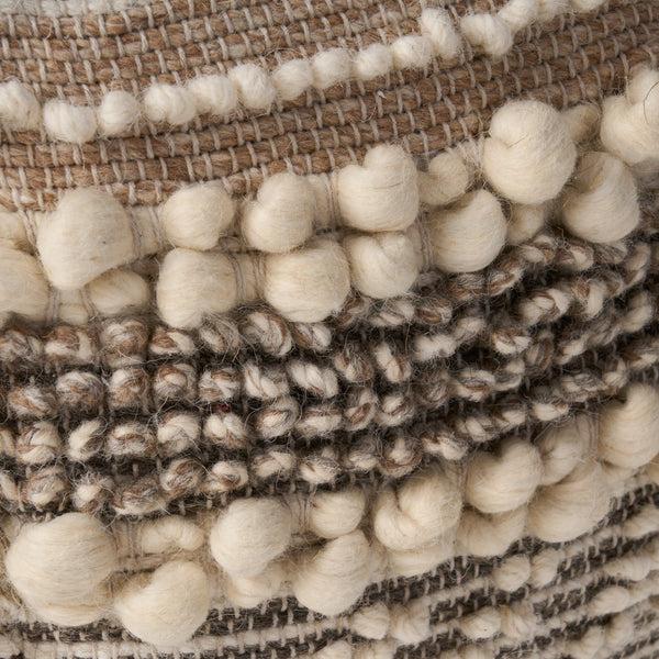 Gdf Studio Katiya Contemporary Wool And Cotton Pouf Ottoman