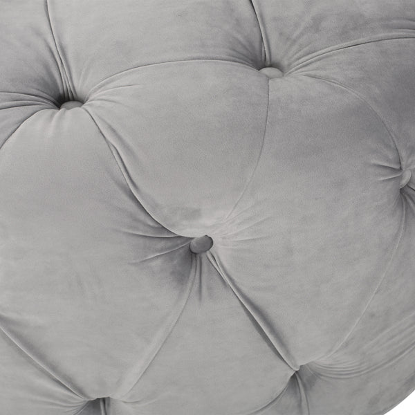 Gdf Studio Kaung Modern Glam Round Tufted Velvet Ottoman Coffee Table