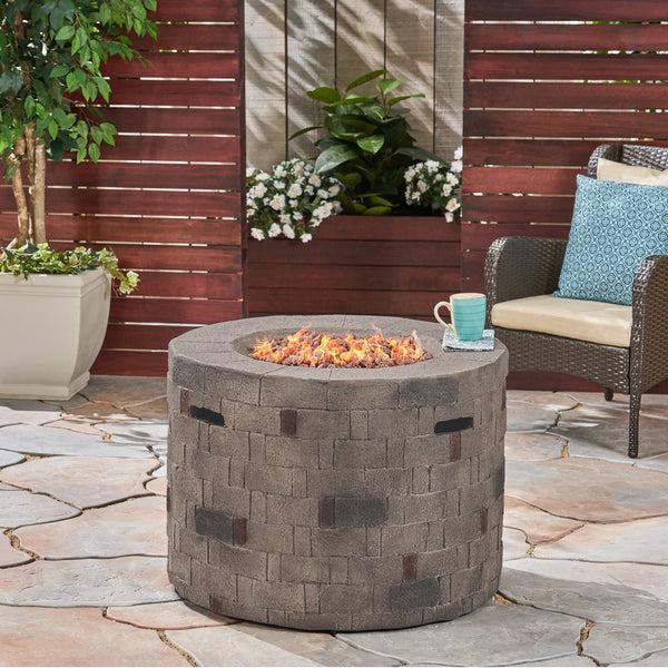 Gdf Studio Kaur Outdoor Lightweight Concrete Circular Fire Pit