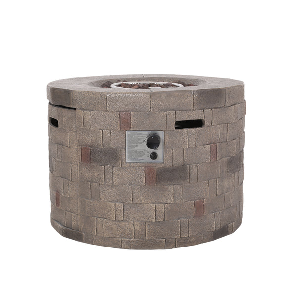 gdf studio Kaur Outdoor Lightweight Concrete Circular Fire Pit