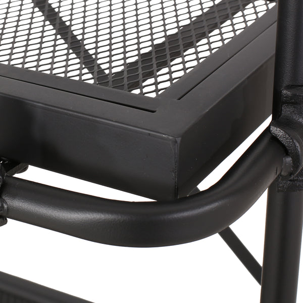 Gdf Studio Kayla Indoor/Outdoor Industrial Iron Mesh 5 Shelf Bookcase Matte Black