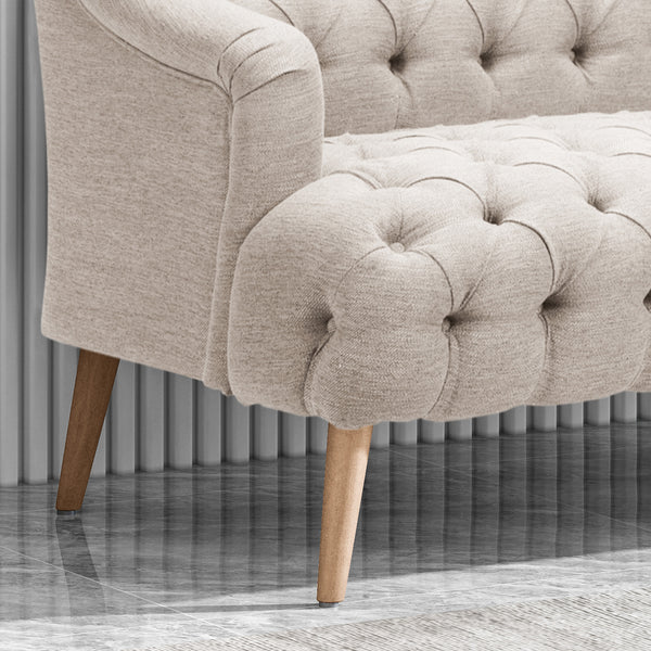 Gdf Studio Kayleigh Contemporary Tufted Fabric 3 Seater Sofa