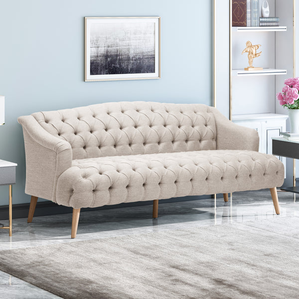 gdf studio Kayleigh Contemporary Tufted Fabric 3 Seater Sofa