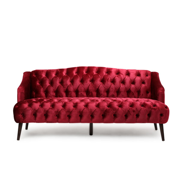 Gdf Studio Kayleigh Modern Glam Tufted Velvet 3 Seater Sofa