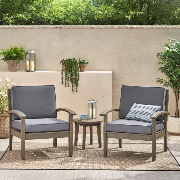 Gdf Studio Keanu Outdoor Wooden Club Chairs (Set Of 2)