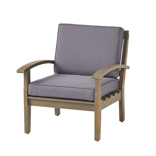 Gdf Studio Keanu Outdoor Wooden Club Chairs (Set Of 4)