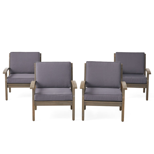 gdf studio Keanu Outdoor Wooden Club Chairs (Set of 4)