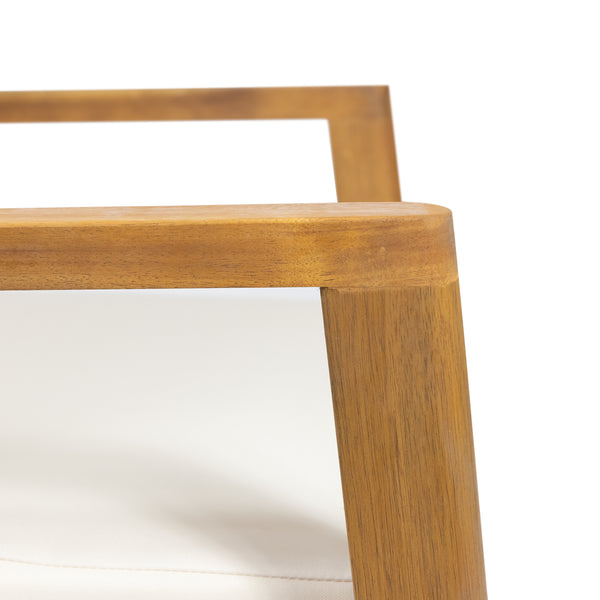 Gdf Studio Kedan Outdoor Acacia Wood And Wicker Club Chair