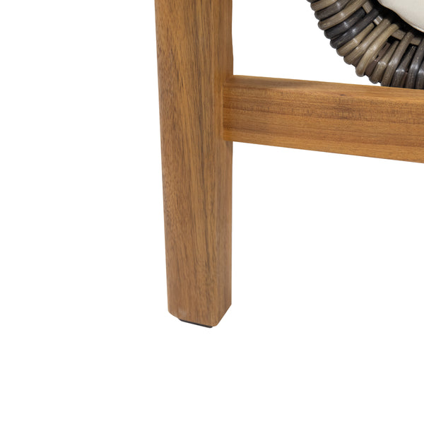 Gdf Studio Kedan Outdoor Acacia Wood And Wicker Club Chair