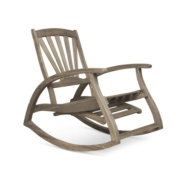 gdf studio Kelsey Outdoor Acacia Wood Rocking Chair with Footrest