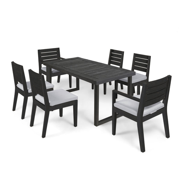 gdf studio Kemp Outdoor 6-Seater Acacia Wood Dining Set