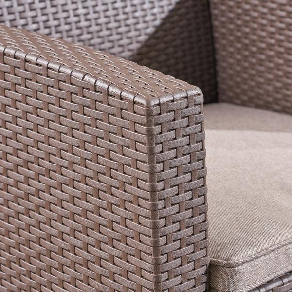 Gdf Studio Ken 7-Seater Outdoor Chat Set With Fire Pit