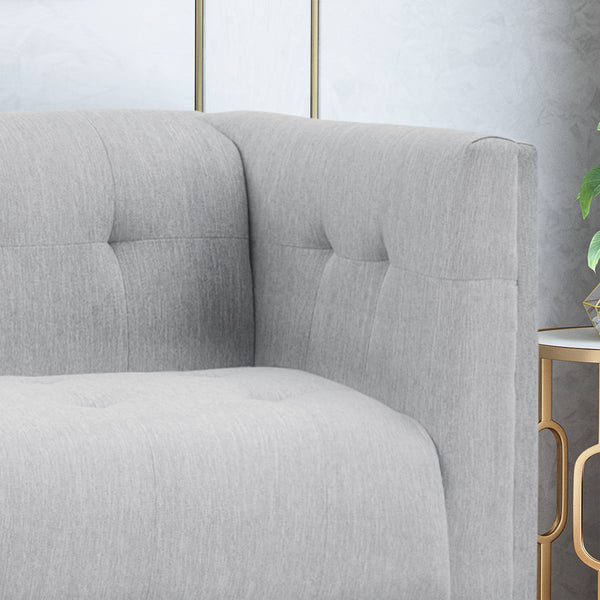 Gdf Studio Kennedii Mid-Century Modern Fabric Upholstered Tufted 3 Seater Sofa