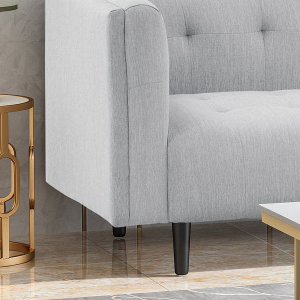 Gdf Studio Kennedii Mid-Century Modern Fabric Upholstered Tufted 3 Seater Sofa