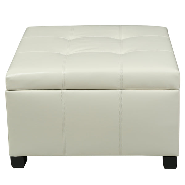 gdf studio Kensington Leather Square Storage Ottoman Coffee Table