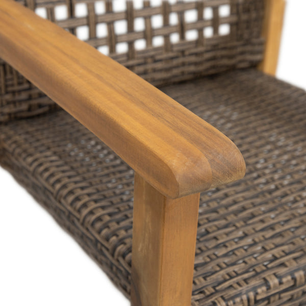 Gdf Studio Kentrail Outdoor 4 Seater Acacia Wood Dining Set